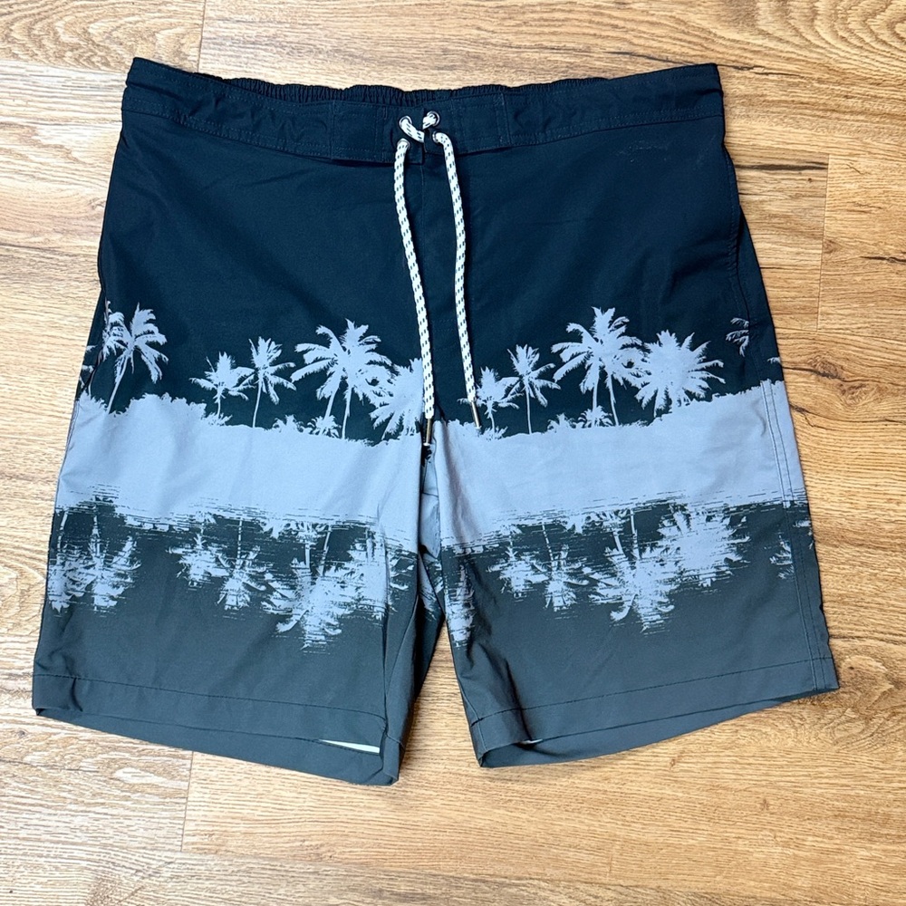 Sonoma Black and Gray Board Shorts with Palm Tree Design
